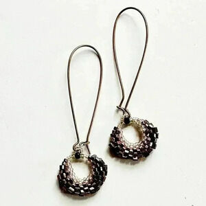 Copper Circle Handmade Dangle Earrings